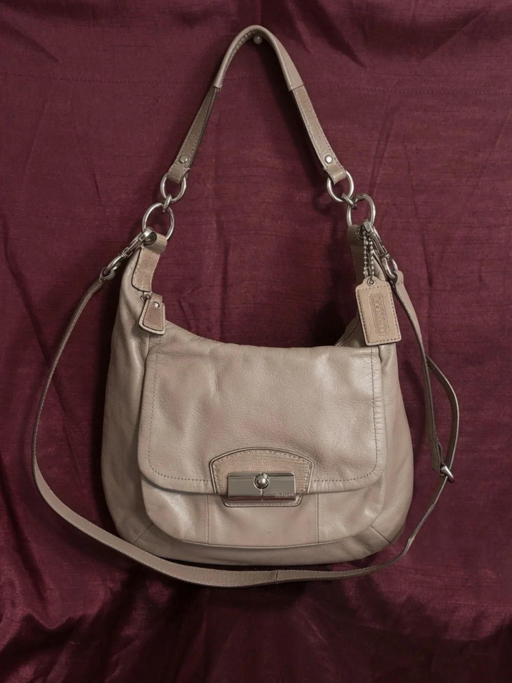 Coach Taupe Leather Shoulder Bag